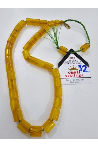 Omari İmzalı Sertifikalı Alman Faturan Sıkma Kehribar Tesbih 11x9 42259218