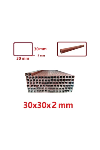 Boyalı 2mt 30 X 30 X 2 Mm Kutu Profil Boru Metal 30x30x2 Demir