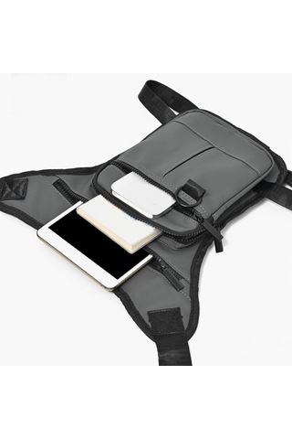 Homyl Erkek Bel Çantası Motosiklet Bacak Fanny Paketi Gri Gri