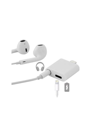 2 İn 1 Lightning To 3.5mm Aux Kulaklık Ve Şarj Dönüştürücü Adaptör Kablo
