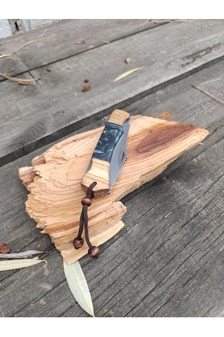El Yapımı Kamp Çakı Outdoor Kamp Çakı Koyu Gri Kahverengi