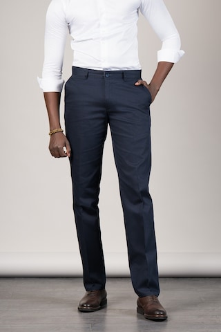 Notra Regular Fit Pamuklu Dokulu Klasik Yazlık Gabardin Pantolon Lacivert