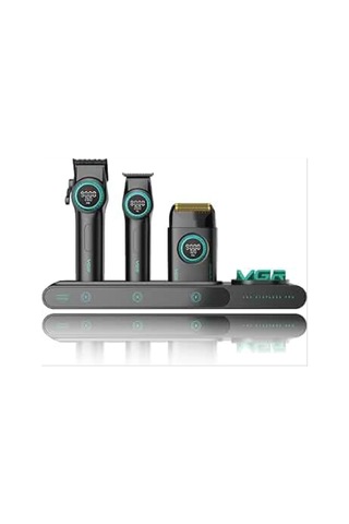V-001 & V-977 & V-377 Profesyonel Saç Sakal Tıraş Makinesi Seti 3'lü Berber Combo - Clipper, Trimmer Ve Shaver