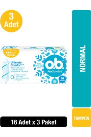 O.B Tampon Normal 16'lı x 3 Adet
