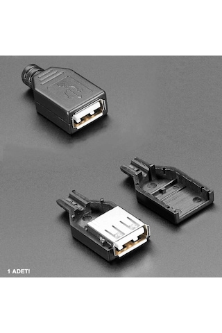 Kutulu Usb Type A Dişi Soket Usb 2.0 4 Pin Plastik Kapak Dıy Tip Elektronik