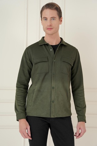 Efor G 1578 Slim Fit Haki Klasik Gömlek Haki