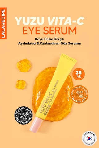 Lalarecipe Glutatyon ve %5 Niacinamide Koyu Halka Karşıtı Göz Çevresi Serumu LALA RECIPE Yuzu Vita C Eye Serum