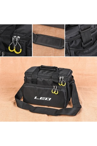 Xindoker Siyah Kalınlaşmış Kareli L32 Luya Çanta - 1680d Nilon Malzeme İle Geniş Ve Düzenli Olta Eşyası Depolama