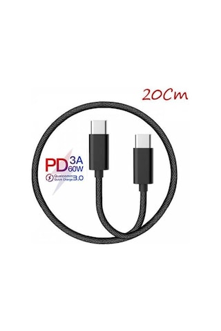 Ally Type-C -To Type C 60W Qc3.0A Hızlı 0.20Cm Powerbank Kablosu