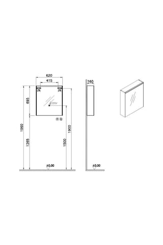 VitrA Core Dolaplı Ayna 60 Cm Led Sol 66909 Krom
