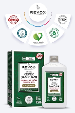 Revox Bitkisel Kepeğe Karşı Etkili Normal Ve Yağlı Saçlar İçin Şampuan 360 ML
