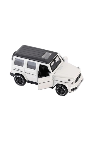 1:32 Metal Çek Bırak Mercedes G65 Beyaz Sesli Ve Işıklı Kapıları Açılan Oyuncak Arazi Aracı