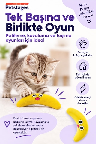 Petstages Catnip Boomerang Buddy Catnipli Kedi Oyuncağı Peluş