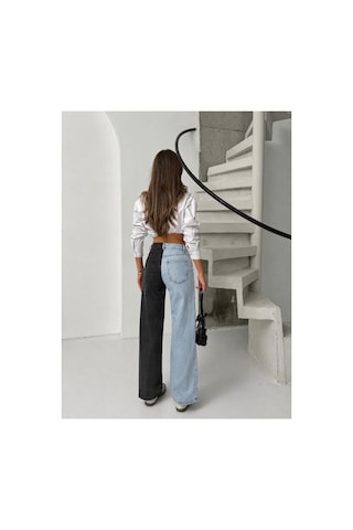 Bluemarlin Çift Renkli Bol Paça Denim/kot Pantolon Çok Renkli