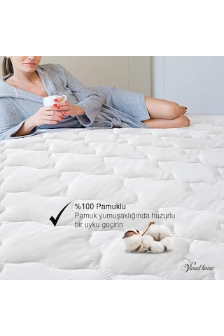 Vionel Home%100 Pamuklu Kapitone Sıvı Geçirmez Yatak Koruyucu Alez Fitted Full Kenar 180x200 Cm Diğer