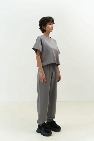 Mai Collection Mai Studios Co. Vero Duman Crop Eşofman Takım Füme