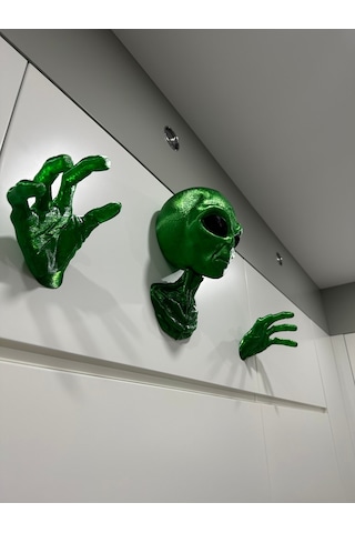 Alien Uzaylı Duvar Dekorasyonu Veya Kulaklık Standı Parlak S.