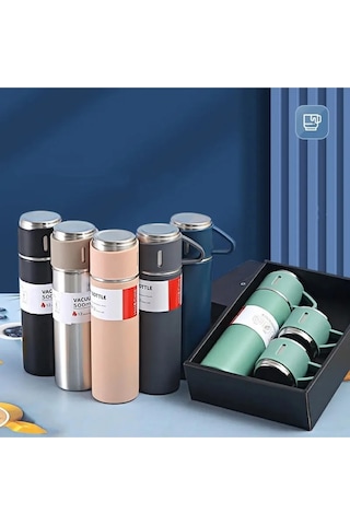 Ucuztekno Vacuum Flask Set Termos Siyah