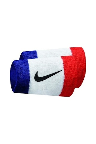 Nike Swoosh Wristbands Doublewide Havlu El Bilekliği Beyaz - Mavi - Kırmızı