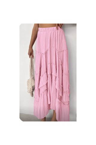 Die&more Fırfırlı Gofre Etek Pembe Pembe