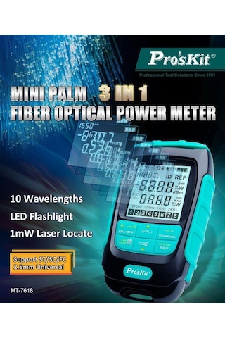 Proskit Mt-7618 3ın1 Fiberoptik Kablo Test Cihazı 500 Data Depolama