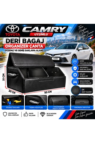 Toyota Camry Uyumlu Oto Bagaj Organizeri Deri Bagaj Kutu Çanta 1