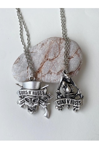 Paytak Moda Guns'n Roses Kolye Rock 2'Li Bff Best Friends Zincir Kolye Pytkznb