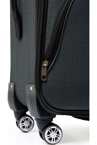 Oleets 8 Tekerli Su Geçirmez Ultra Kalite Kumaş Orta Boy Valiz Siyah