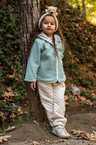 Luckka Heritage Puffy Astarlı Peluş Bebek Çocuk Ceket - Kopüşonlu Peluş Mont - Ztpufceket Yeşil
