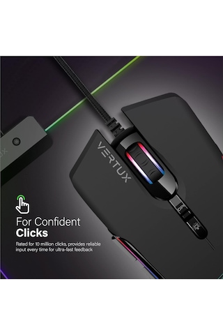 Vertux Oyuncu Mouse Gamecharged Hafif Oyun Özel Led Işıklı 10.00