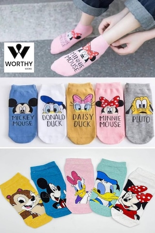 Worthy Socks 10'lu Kadın Moda Patik Renkli