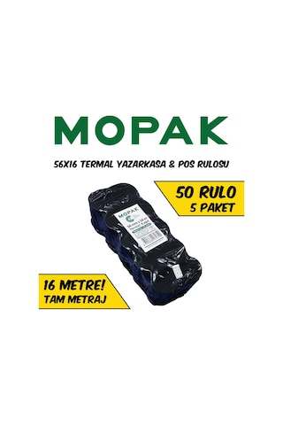 56x16 Termal Pos & Yazarkasa Kağıdı 5 Paket 50 Rulo