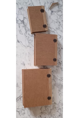Hobi Adn Kitap Kutu 3'lü Set Ahşap Mdf Ham Ankara Siteler Ürünü El Yapım