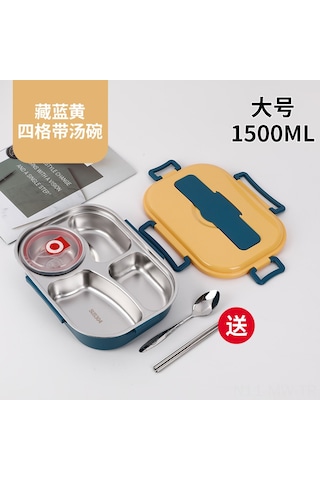 Moveevo 304 Çelik 4 Bölmeli Öğrenci Çalışan Bento Kutusu, Mikrodalga Uygun, Isı Saklama, Çorba Kabı, Büyük Boy, Matcha Yeşili Yeşil