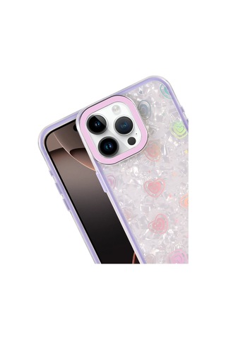 Apple iPhone Uyumlu 15 Pro Max Lumi Desenli Kapak - Mor