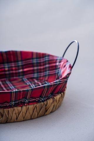 Rustika Nomia Hasır Yuvarlak Ekmek Sepeti - 28 Cm Renkli