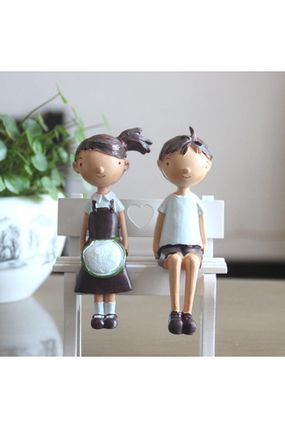 Homyl Reçine Masaüstü Süs Heykeli Çift Ev Ofis Oteller Için Orta