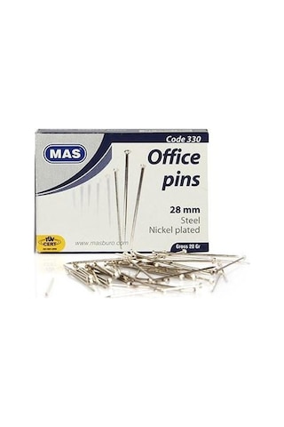 Mas 330 Toplu İğne 20 Gr. Nikelli 28 Mm.