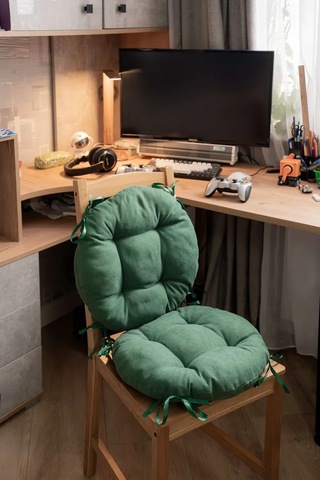 Slavıca Sandalye Yastığı Yuvarlak 40x40 Cm 2'li Set 362561807 Yeşil