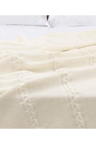 Trenza Krem Tv Battaniyesi 130x170 15027