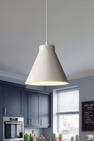 Liva Metal Sarkıt Avize, Bohem Tavan Lambası Ve Salon Oturma Odası Aydınlatması - Krem - 20 Cm Modern Dekoratif Çok Renkli