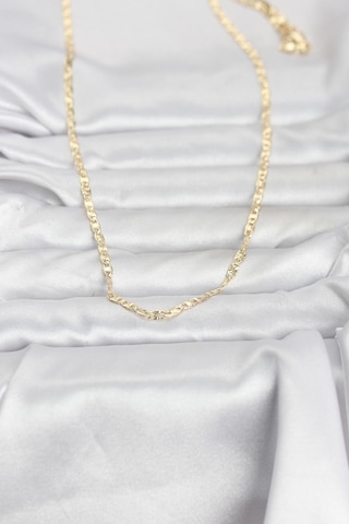 Cm 14k Gold Renk Lazer Zincirli Model 60 Cm Kadın Kolye - Tj-bko10976 Gümüş