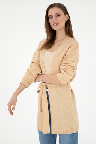 U.s. Polo Assn. Kadın Kum Melanj Hırka Triko 50297102-vr123 Kum Melanj