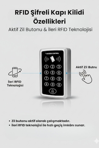 Rfıd Şifreli Kapı Kilidi Şifreli Ve Kartlı Geçiş Sistemi Kartlı Geçiş Kontrol Sistemi 10boncuklı