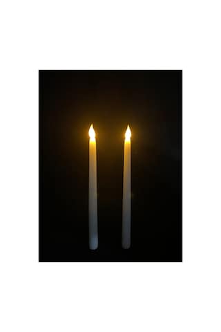 2'li Pilli Led Şamdan Mum Seti Harry Potter Mum Seti Yeniden Kullanılabilir Büyük Mum Seti Beyaz