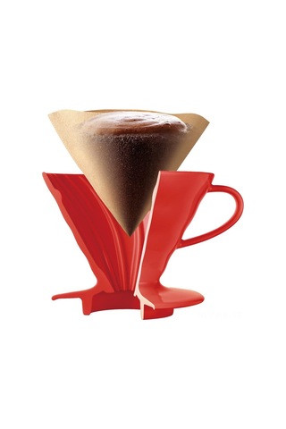 Gajeena Kahve Filtre Konik Seramik, Elle Hazırlanan, Sabit Sicaklıkta, Optimal Aroma Çıkarımı, Kaliteli Seramik, Hediye Kutulu Set Kırmızı