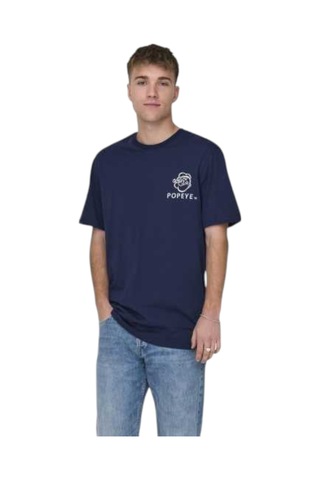 Only Erkek Popeye Regular Kısa Kollu Tişört 22029521 Lacivert