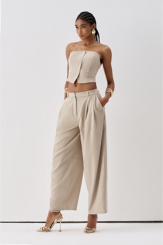 Sagaza Studio Ss6167 Straplez Fermuarlı Body Bej