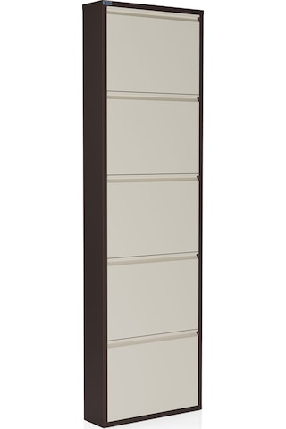 Ceha 5'li Metal Ayakkabılık - Kahverengi/krem K.AYK-5 /AB8317-AB1013
