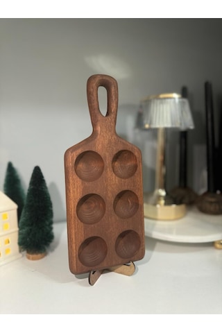 Hbs Art Design Ahşap 6 Lı Yumurtalık Saplı %100 Kayın Ağacı Koyu Renk
